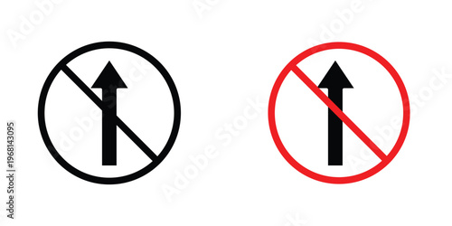 No entry sign in doodles flat and line stroke pack