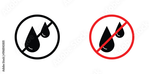 No leakage sign in doodles flat and line stroke pack