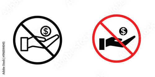 No money sign in doodles flat and line stroke pack