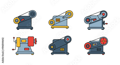 Belt Grinder Line art vector creative abstract color shapes