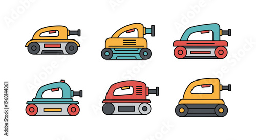 Belt Sander Line art vector modern abstract color pattern