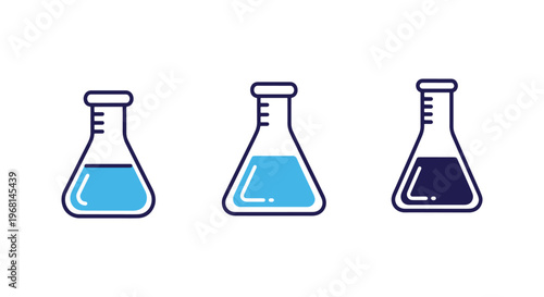 Erlenmeyer Flask Line art modern color shapes vector