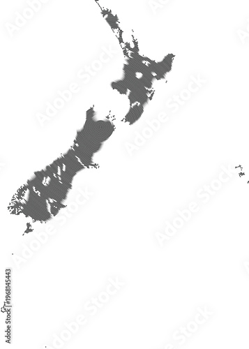 New Zealand political vector country map in geometry round dot pattern art design showing territory of geographical border