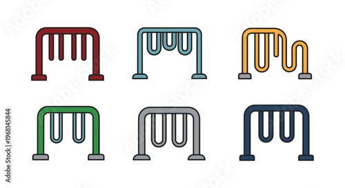 bike rack Line art vector set modern abstract illustration