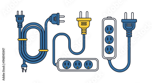 Extension Cord Line art vector clean shapes