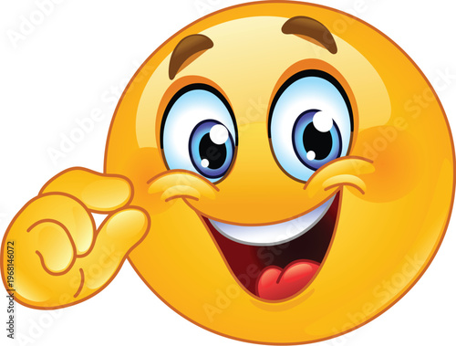 Emoji Emoticon Showing a Just a Little Hand Sign with Fingers, Pinch Gesture