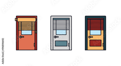 Blind door Line art vector clean abstract graphic