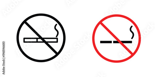 No smoking cigarette sign in doodles flat and line stroke pack