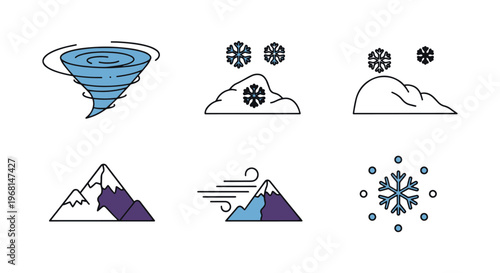 Blizzard Line art vector set clean abstract minimal illustration