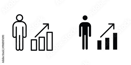 Personal development icon in doodles flat and line stroke pack