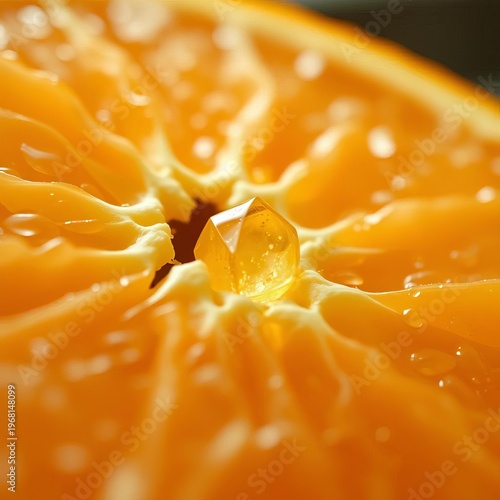 Juicy segments, glistening with nectar, a miniature solar system of vitamin C, captured in soft focus ,  sweet,  vintage