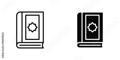 Quran kareem icon in doodles flat and line stroke pack