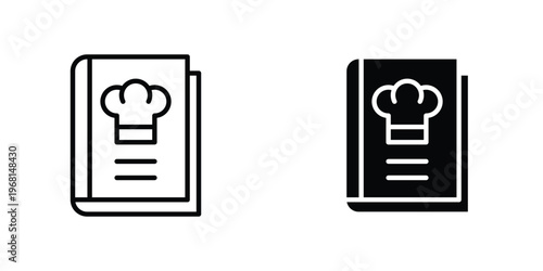 Recipe book icon in doodles flat and line stroke pack