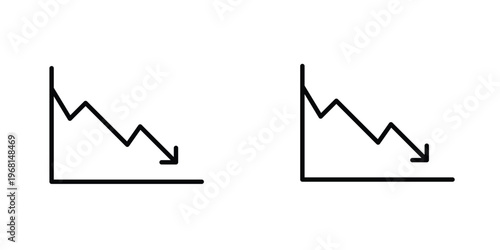 Reduction chart icon in doodles flat and line stroke pack