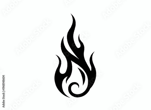 Abstract Flame Design: A captivating display of abstract fire, a symbol of energy and transformation, elegantly illustrated against a stark backdrop.