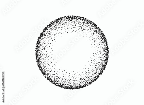 Abstract Sphere: A minimalist design showcases a sphere composed of numerous small dots, creating a visually striking representation of form and dimension.