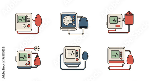 Blood Pressure Monitor Line creative simple illustration vector