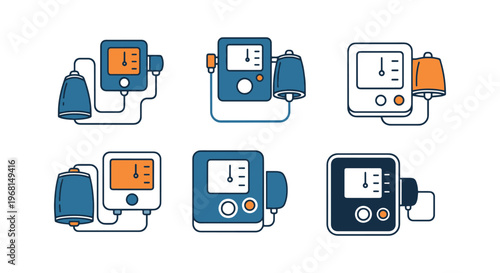 Blood Pressure Monitor Line modern simple illustration vector