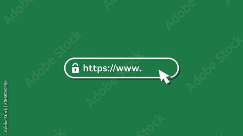 Secure Web Address Bar With Lock Icon And Cursor Clicking