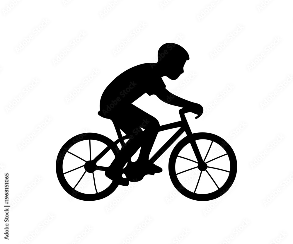 Obraz premium Boy riding bicycle silhouette representing childhood activity