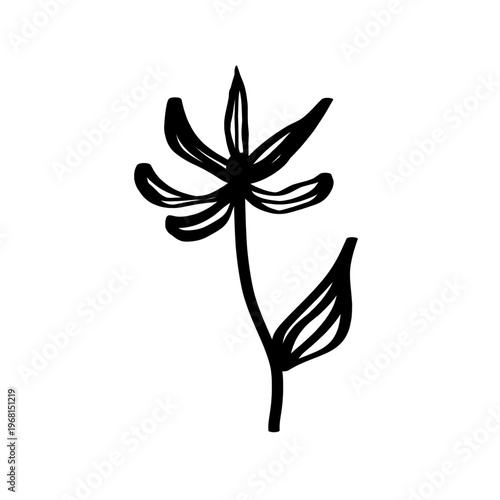 Ornamental pattern of a flower for a tattoo stencil. The design symbolizes personal and cosmic harmony.