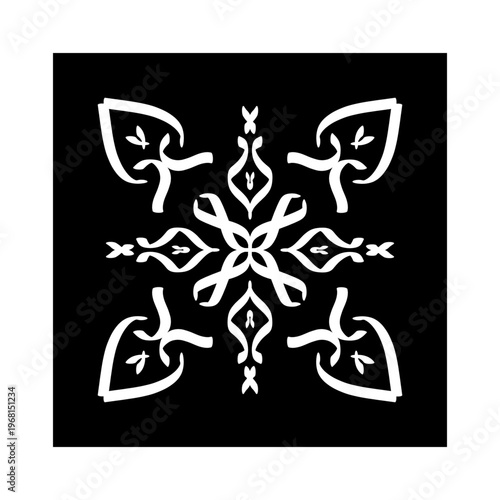 Ornamental pattern in a figurative style. The art symbolizes personal and cosmological integrity.