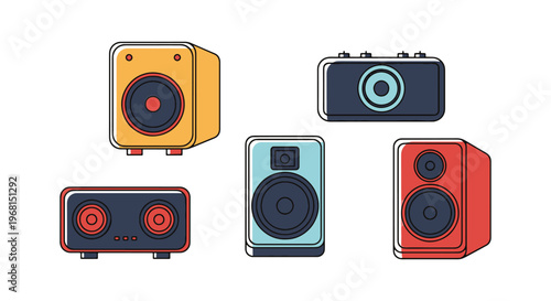 Bluetooth Speaker Line art abstract clean creative illustration