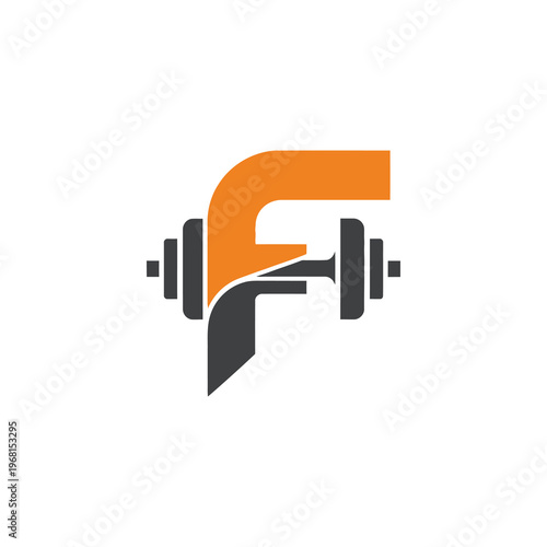 Letter F and Dumbbell Logo Design for Fitness and Gym Branding.