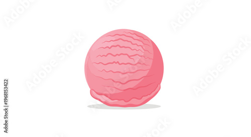 Refreshing pink ice cream scoop isolated on white background delightful summer dessert.