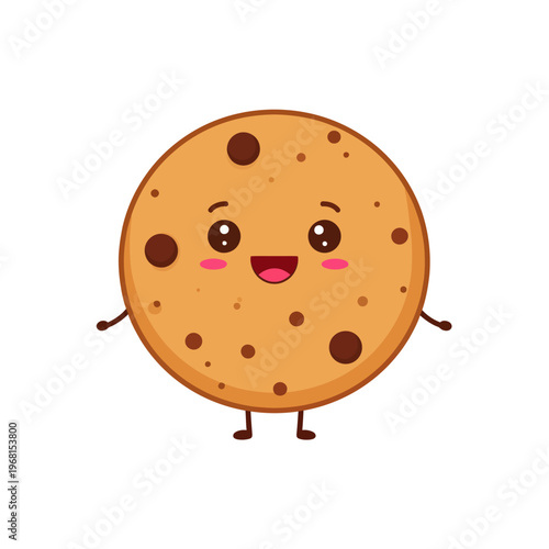 Cartoon Chocolate Chip Cookie Character.