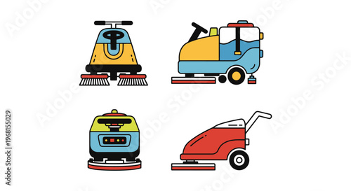 Floor Scrubber Line art vector modern abstract design
