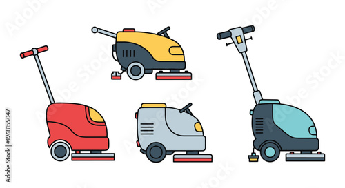 Floor Scrubber Line art vector simple decorative abstract