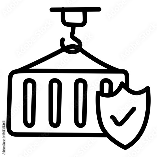Modern design icon of secure container lifting