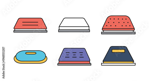 Floor Protector Pad Line art modern abstract colorful pattern