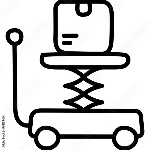 A conceptual linear design icon of lifting jack