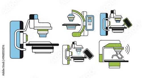 Fluoroscopy Machine Line art clean modern abstract vector