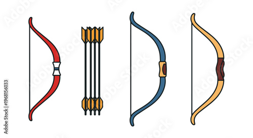 Bow string Line art vector modern simple shapes illustration