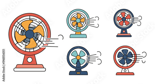 Fly Repellent Fan Line art creative abstract shape vector