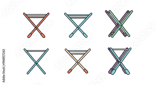Folding Drying Rack Line art abstract clean minimal vector