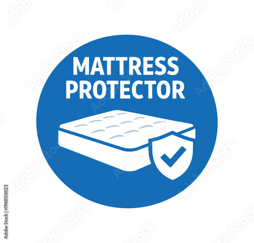 Mattress protector icon. mattress cover, bed protector, waterproof, allergy barrier, bedding accessory, sleep hygiene. flat vector illustration isolated on white background.