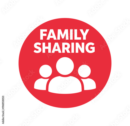 Family sharing icon. family group, users, profiles, shared account, parental access, social connection, household members. flat vector illustration.