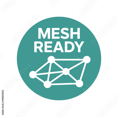 Mesh ready icon. mesh network, breathable structure, ventilated fabric, connectivity, engineered grid, product compatibility. flat vector illustration isolated on white background.