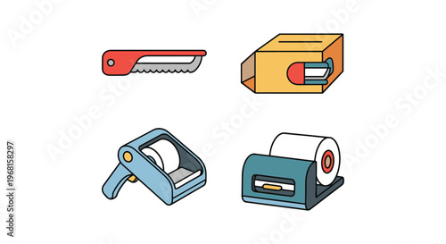 Food Wrap Cutter Line art abstract colorful shapes vector