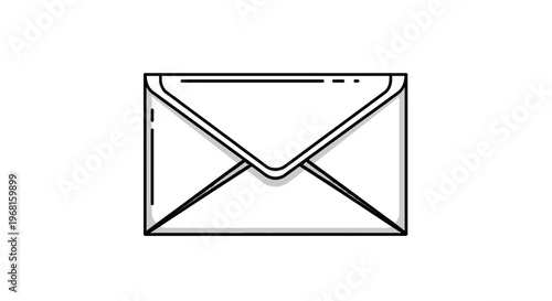 Vectorized illustration of a closed envelope with shadows, in a clean, minimal style