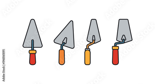 Brick Trowel Line art vector minimal simple illustration