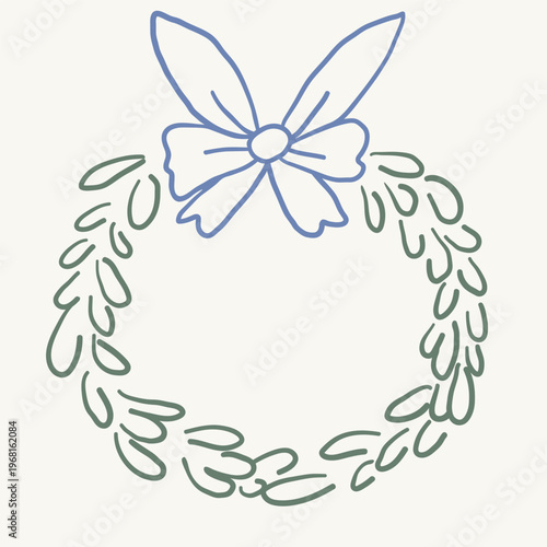 Easter wreath in hand drawn style in vector. Element for design advertisement mail posts poster print postcard banner