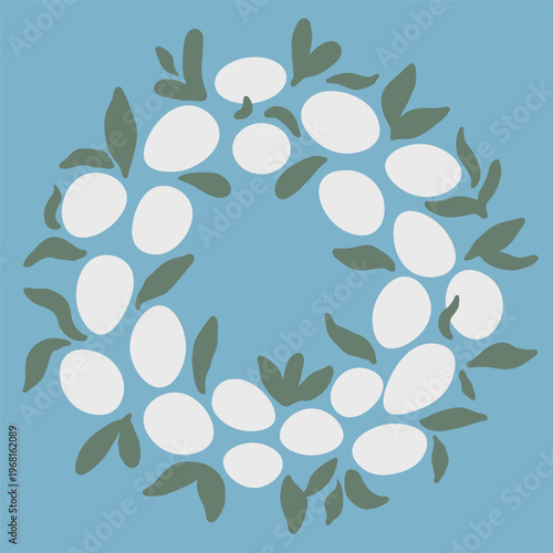 Easter wreath in hand drawn style in vector. Element for design advertisement mail posts poster print postcard banner
