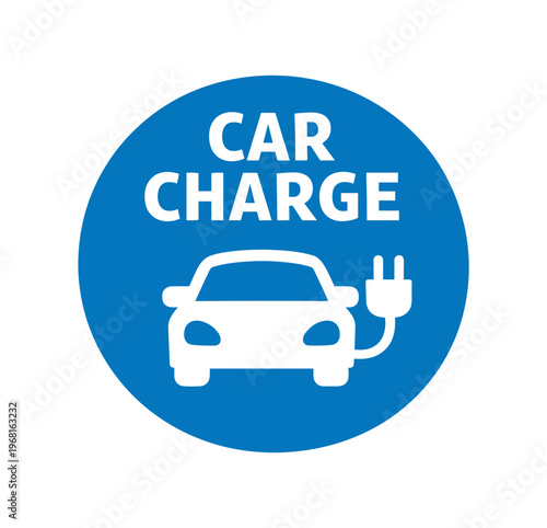 Car charge icon. electric vehicle, ev charging, plug-in car, battery charging, eco transport, electric mobility. flat vector illustration isolated on white background.
