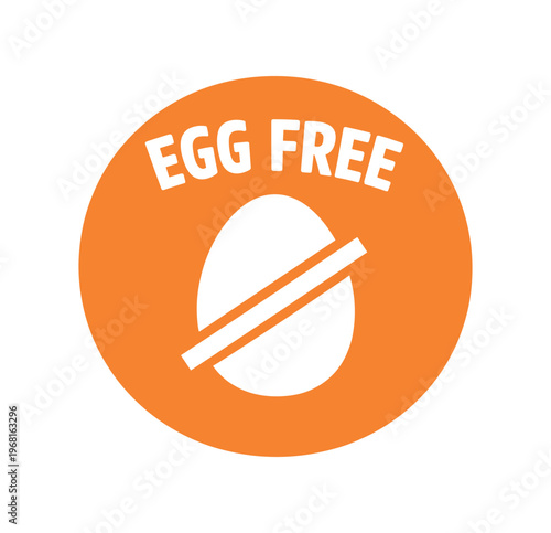 Egg free icon. egg, no egg, allergen free, dairy alternative, food label, dietary restriction. flat vector illustration isolated on white background.