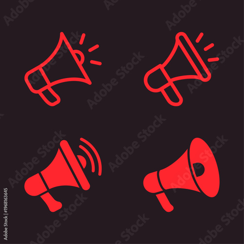 Megaphone artful useful trendy stylish design vector Illustration gorgeous colorful background
